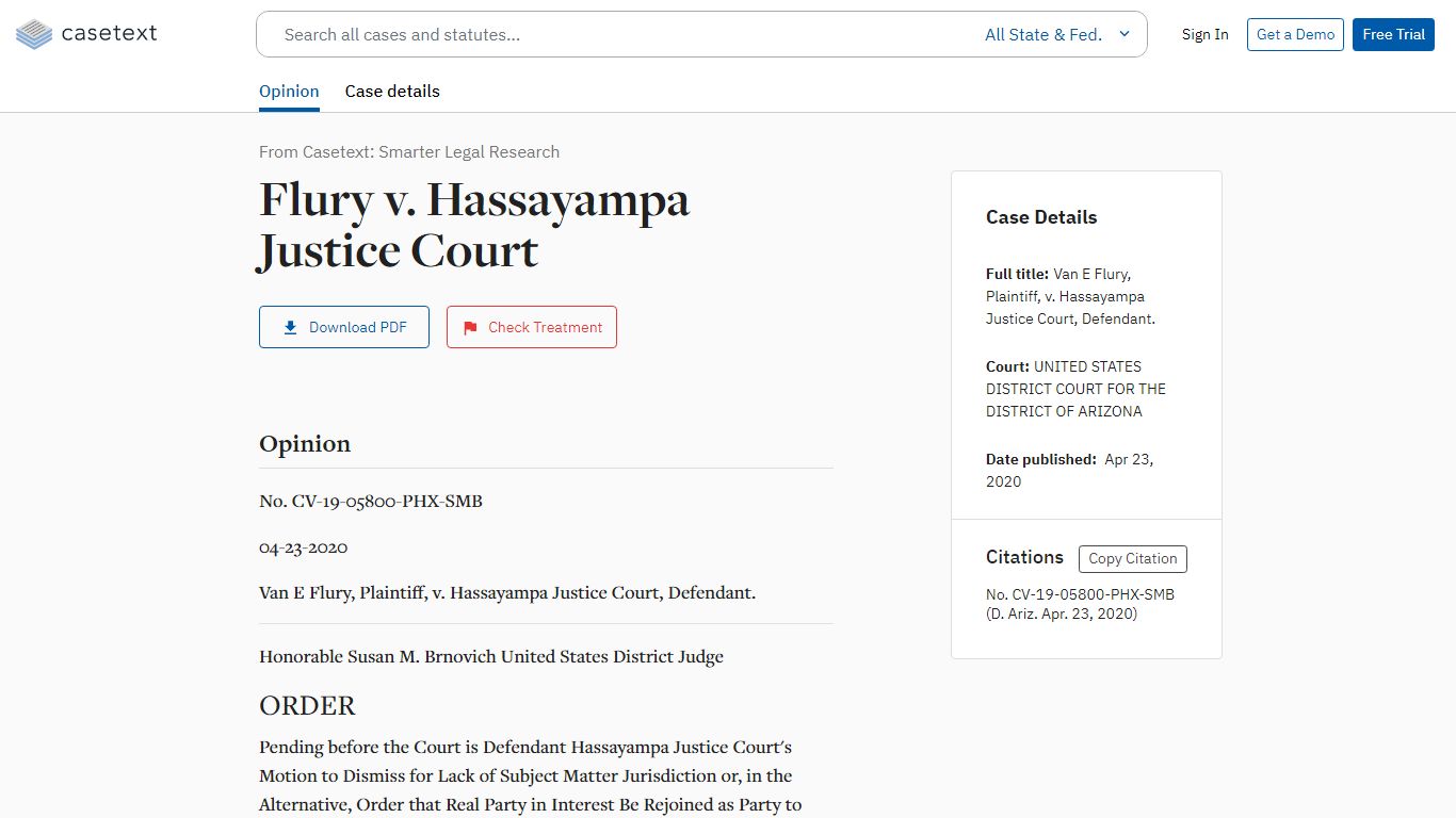 Flury v. Hassayampa Justice Court - casetext.com